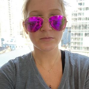 Authentic hot pink reflective aviator ray bans